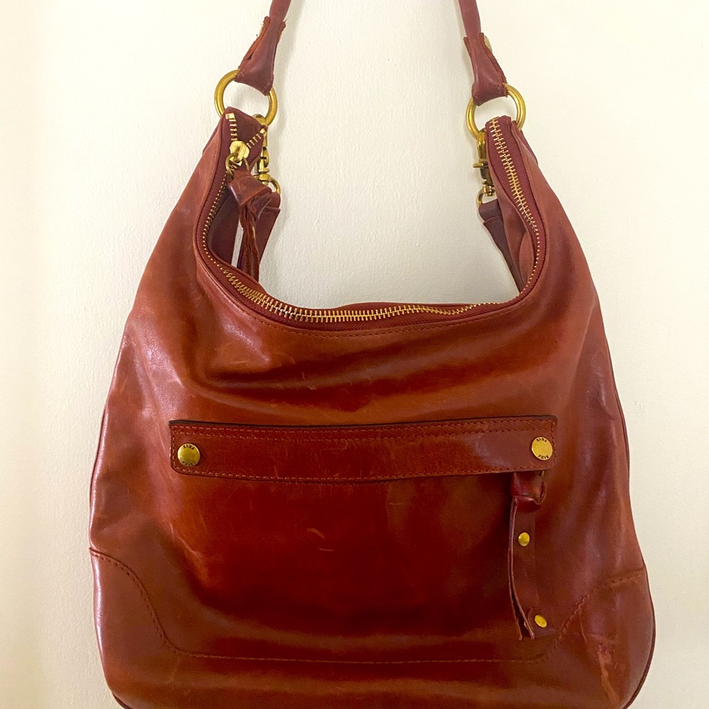 Frye brown cognac leather bag.